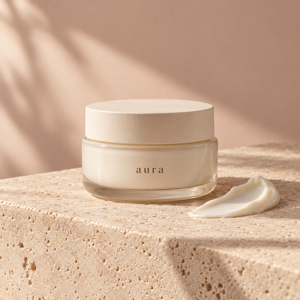 Daily moisture cream in a glass jar